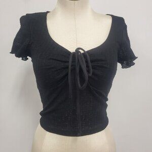 Heart Hips Womens Coquette‎ Babydoll Fairy Grunge Top Size S Black Whimsigoth